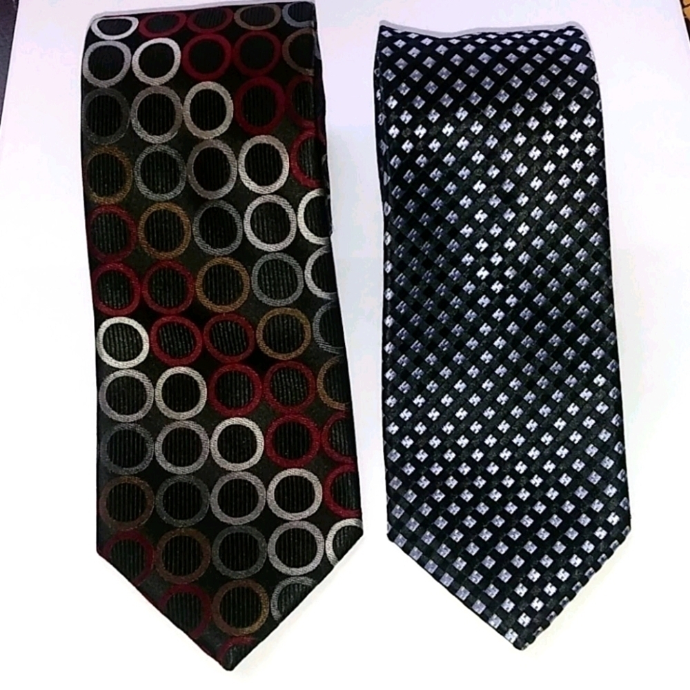 Michael Kors Bundle of Two Blue & Silver & Blue with Red Neckties